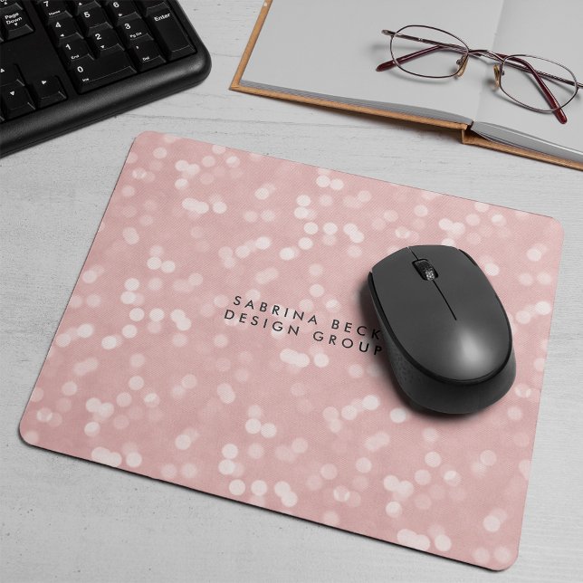 Blush Pink Bokeh Lights | Personalised Mouse Pad (Creator Uploaded)