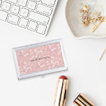 Blush Pink Bokeh Personalized Business Card Holder<br><div class="desc">Elegant business card case features a background of twinkling bokeh lights in pink champagne blush,  with your name,  monogram or company name in the center.</div>