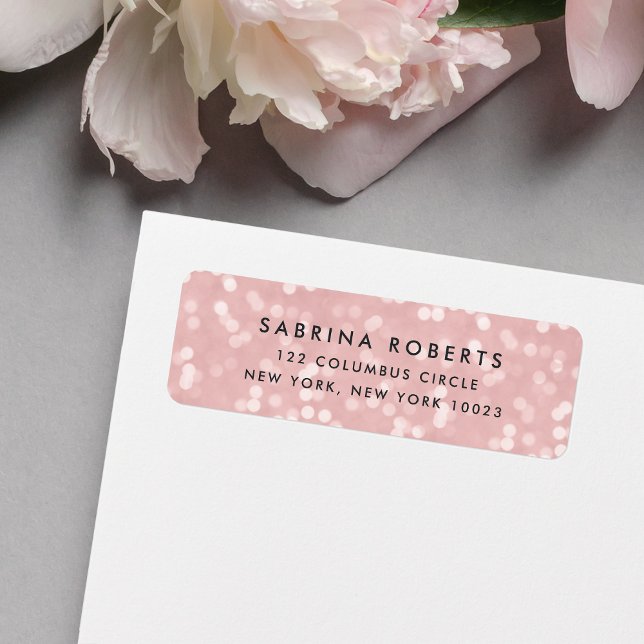 Blush Pink Bokeh Return Address Label (Creator Uploaded)