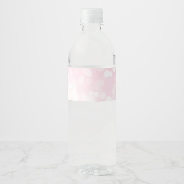 Blush Pink Bokeh Water Bottle Labels (Front)