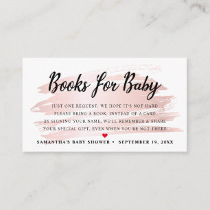 Blush Pink Books For Baby Request Enclosure Card
