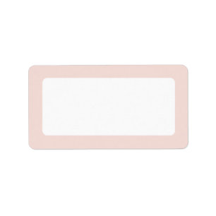 Blush pink border plain blank label