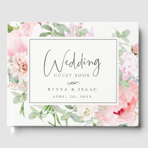 Blush Pink Botanical Floral Wedding Guest Book