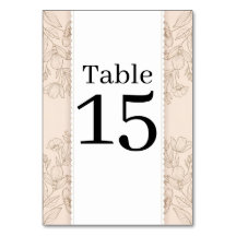 Blush Pink Botanical Line Art Wedding Table Number