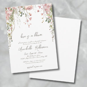 Blush Pink Botanical Wildflower Bridal Shower Invitation