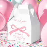 Blush Pink Bow Birthday Party Thank You Name Favour Box<br><div class="desc">Express your gratitude with elegance using our Birthday Party Blush Pink Thank You Name Favour Boxes! These charming boxes feature a soft blush pink colour and a personalised thank you message, making them perfect for adding a special touch to your celebration. Ideal for packaging small gifts or treats, they are...</div>
