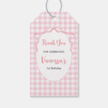 Blush Pink Bow Coquette 1st Birthday Thank You