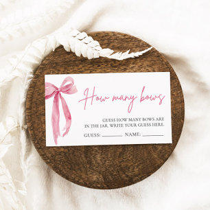 Blush Pink Bow Guess How Many Bows Game Enclosure Card