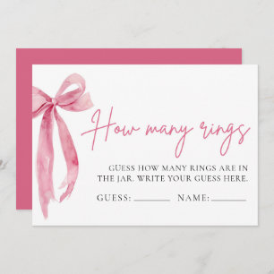 Blush Pink Bow Guess How Many Rings Game Invitation