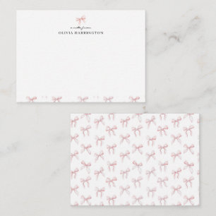 Blush Pink Bow Ribbon Watercolor Mini Card
