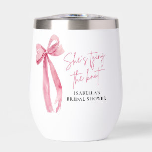 Blush Pink Bow She's Tying the Knot Bridal Shower