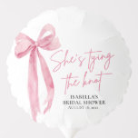 Blush Pink Bow She's Tying the Knot Bridal Shower Balloon<br><div class="desc">The "Blush Pink Bow: She's Tying the Knot" Bridal Shower Balloon is a charming and festive decoration for any bridal shower celebration. With its elegant blush pink bow design, this balloon adds a touch of sophistication and romance to the event. Whether used as a centerpiece, part of a balloon arch,...</div>