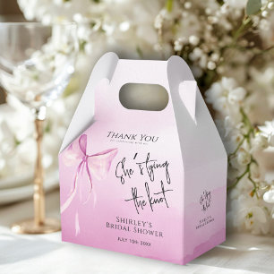 Blush Pink Bow She's Tying the Knot Bridal Shower Favour Box