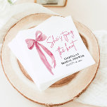 Blush Pink Bow She's Tying the Knot Bridal Shower  Napkin<br><div class="desc">Add a touch of elegance to your bridal shower with our Blush Pink Bow "She's Tying the Knot" Bridal Shower Napkins. These high-quality napkins feature a charming blush pink bow design, perfect for adding a stylish accent to your celebration. Whether you're serving hors d'oeuvres or cake, these napkins are sure...</div>