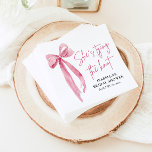 Blush Pink Bow She's Tying the Knot Bridal Shower  Napkin<br><div class="desc">Add a touch of elegance to your bridal shower with our Blush Pink Bow "She's Tying the Knot" Bridal Shower Napkins. These high-quality napkins feature a charming blush pink bow design, perfect for adding a stylish accent to your celebration. Whether you're serving hors d'oeuvres or cake, these napkins are sure...</div>