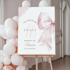 Blush Pink Bow Sweet 16 Birthday Welcome Sign