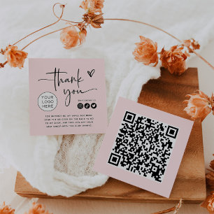 Blush Pink Branding Thank You Packing Card