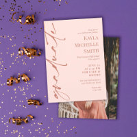 Blush Pink Brass Typography Graduation Party