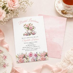 Blush Pink Bridal Luncheon Invitation Floral