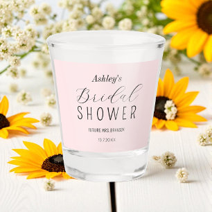 Blush Pink Bridal Shower Brunch Shot glass