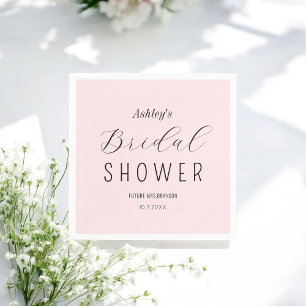 Blush Pink Bridal Shower Minimalist  Napkin