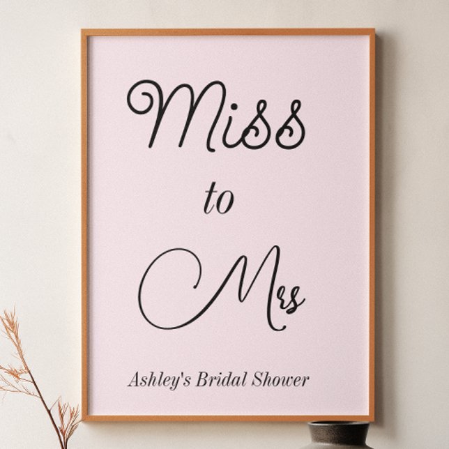 Blush Pink Bridal Shower Miss to Mrs  Poster (Creator Uploaded)