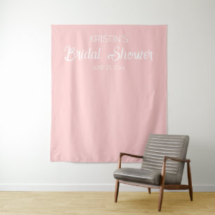 Blush Pink Bridal Shower Photo Backdrop Tapestry
