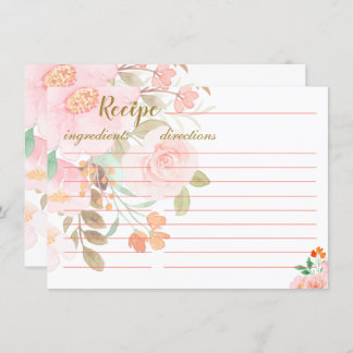 Blush Pink Bridal shower recipe card request