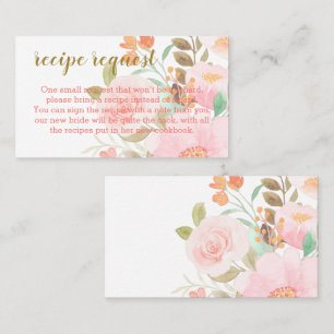 Blush Pink Bridal shower recipe card request