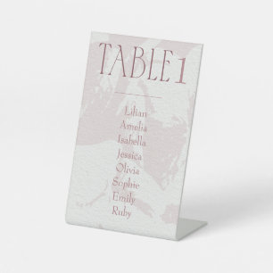 Blush Pink Bridal Shower Table Number Pedestal Sign