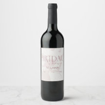 Blush Pink Bridal Shower Wine Label