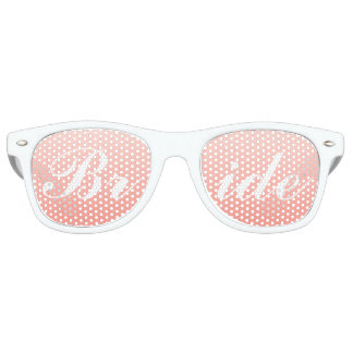 Blush Pink Bride in Script Wedding Retro Sunglasses