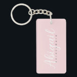Blush Pink Bridesmaid Script Name Bridal Party Key Ring<br><div class="desc">Blush Pink Bridesmaid Script Name Bridal Party Keychain</div>