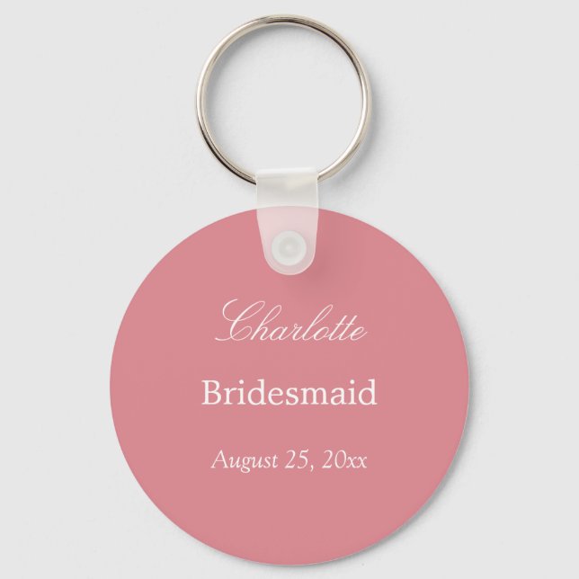 Blush Pink Bridesmaid Thank You Keychain (Front)