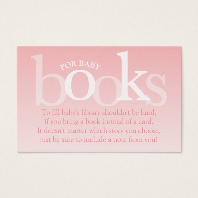 Blush Pink Bring a Book Baby Shower Card (Front)