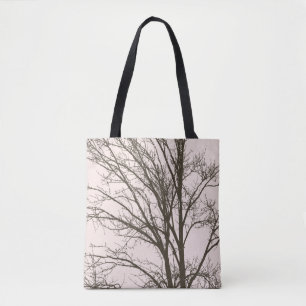Blush Pink Brown Tree Branches Tote Bag