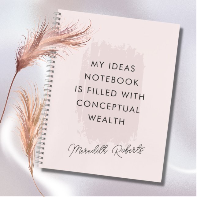 Blush Pink Brush Stroke Motivational Quote Notebook (Creator Uploaded)