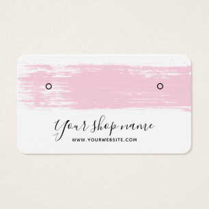 Blush pink brushstroke stud earring display cards