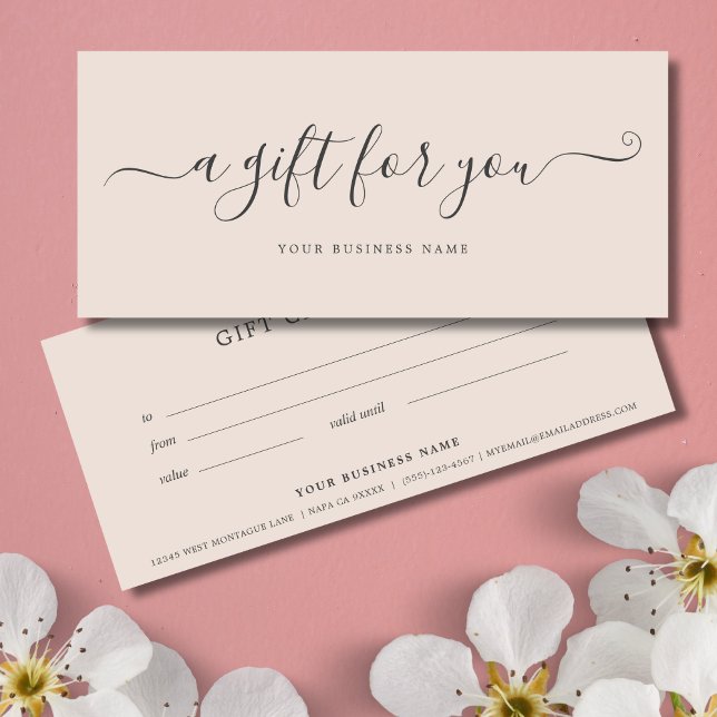 Blush Pink Business Gift Certificate Simple (Pink Business Gift Certificates)