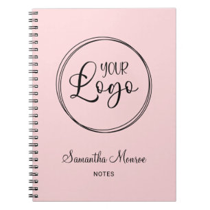 Blush Pink Business Logo Meeting Notebook
