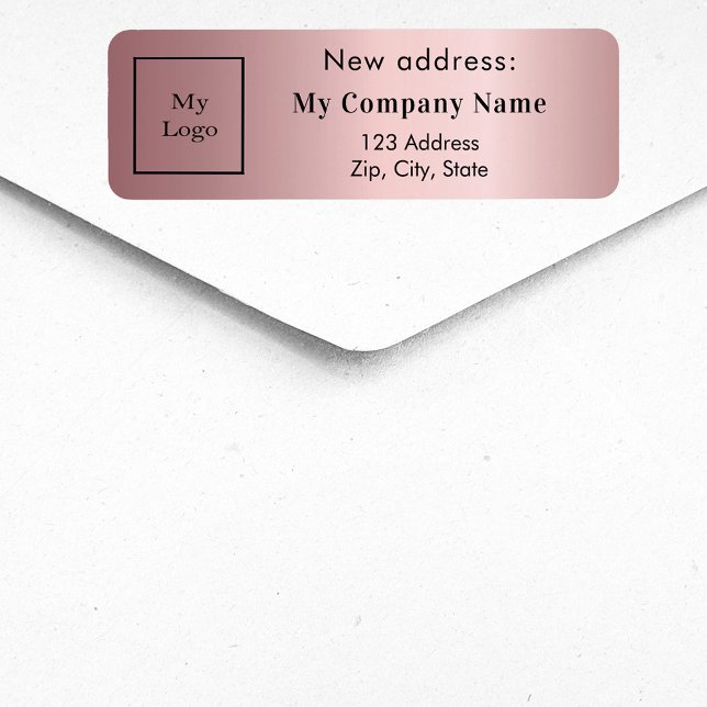 Blush pink business logo moved new return address label (Creator Uploaded)