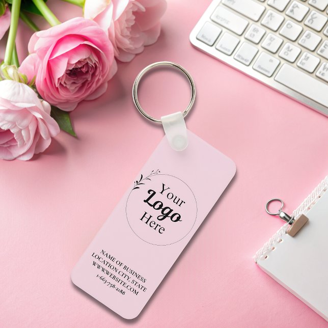 Blush Pink Business Logo qr code modern  Key Ring (Creator Uploaded)