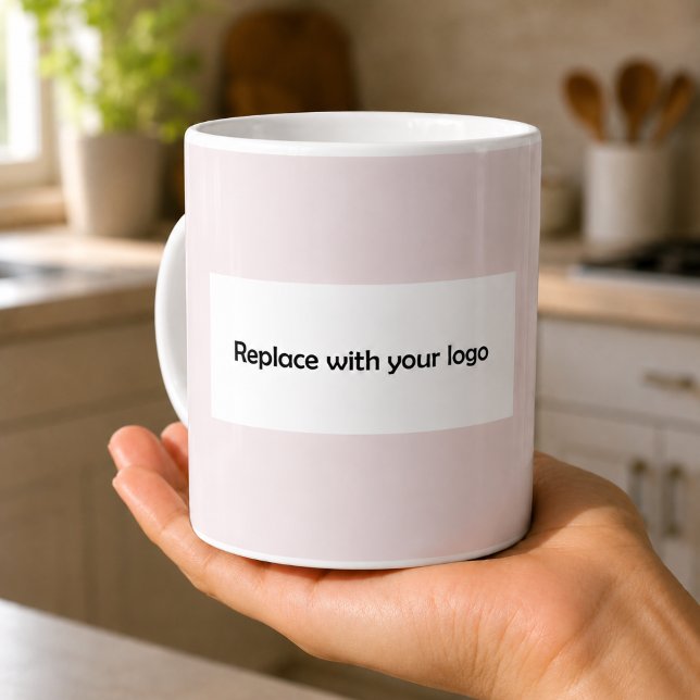 Blush pink business logo rectangular coffee mug (Creator Uploaded)