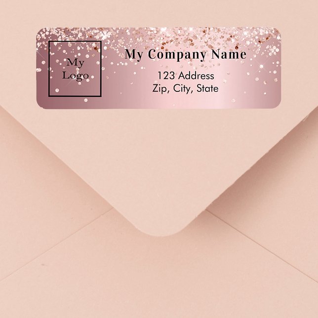 Blush pink business logo return address label (Creator Uploaded)