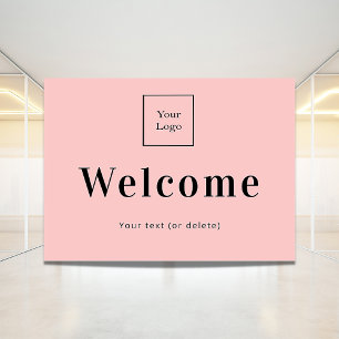 Blush pink business logo welcome