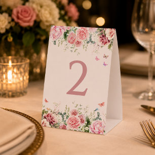 Blush Pink Butterfly Table Numbers