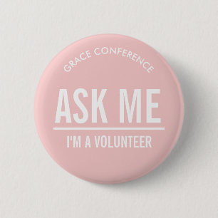 Blush Pink Buttons for Volunteers