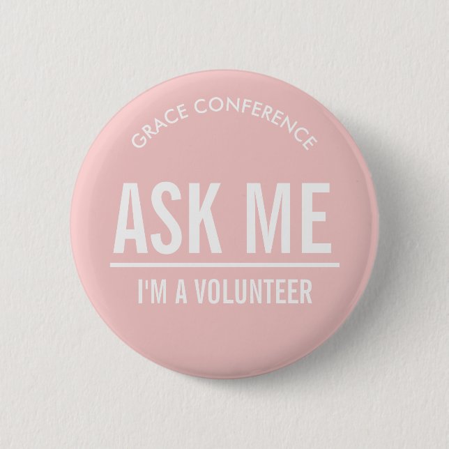 Blush Pink Buttons for Volunteers (Front)