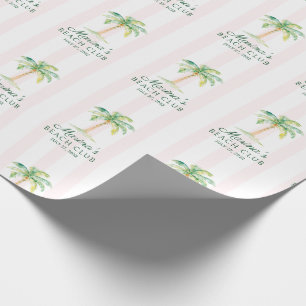 Blush Pink Cabana Stripes Palm Beach Club Wrapping Paper