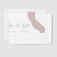 Blush Pink California Map Minimalist Save the Date